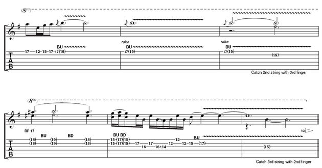 Walter Trout on string bending and vibrato Part two: Remember to use this transcription as a guide to what Walter plays on the video. Don't copy it slavishly – interpretation is a key part of blues guitar playing.